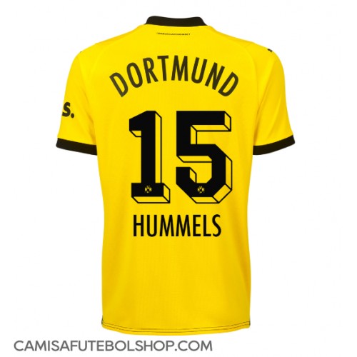 Camisa de time de futebol Borussia Dortmund Mats Hummels #15 Replicas 1º Equipamento Feminina 2023-24 Manga Curta